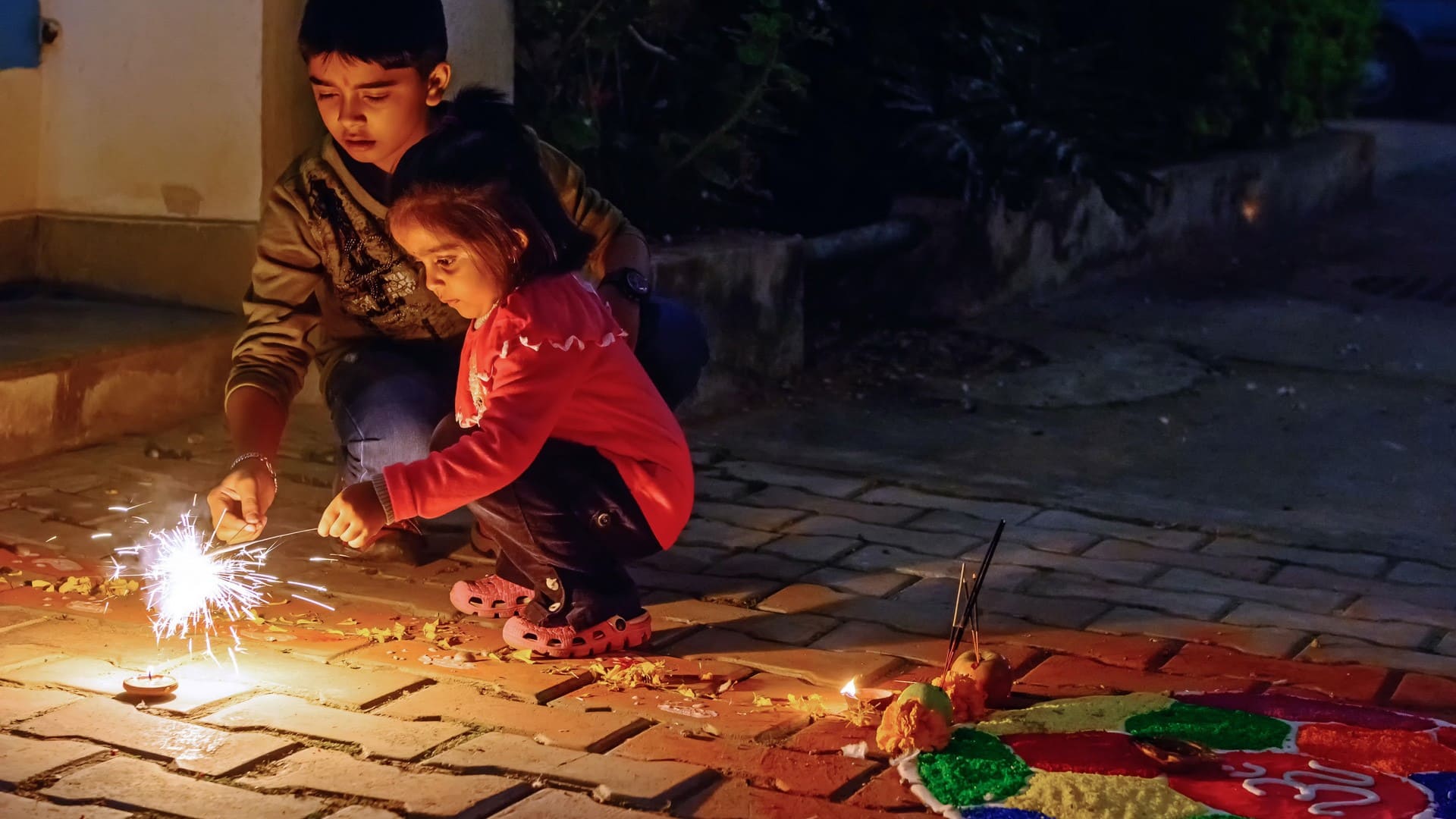 Tihar festival of lights Nepal oil lamps