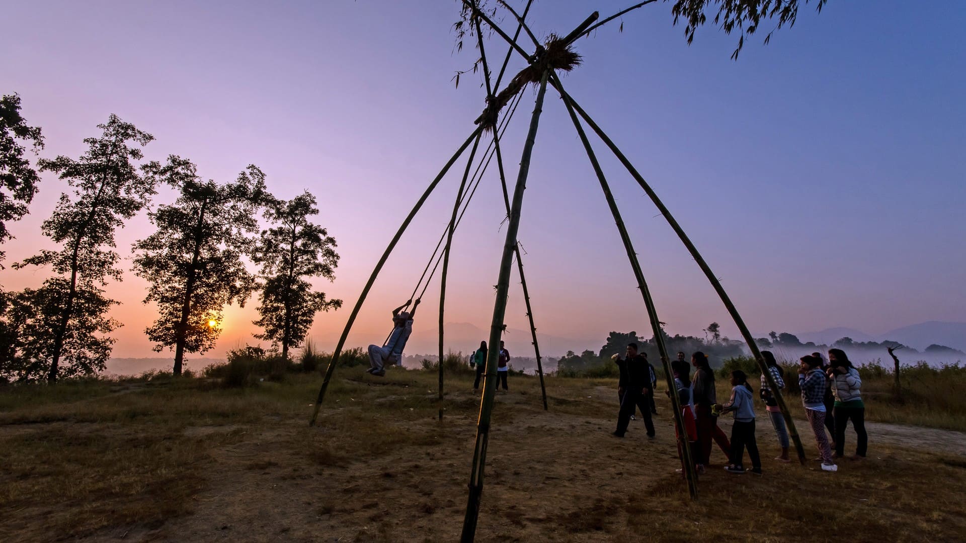Dashain festival Nepal kite flying and family tika